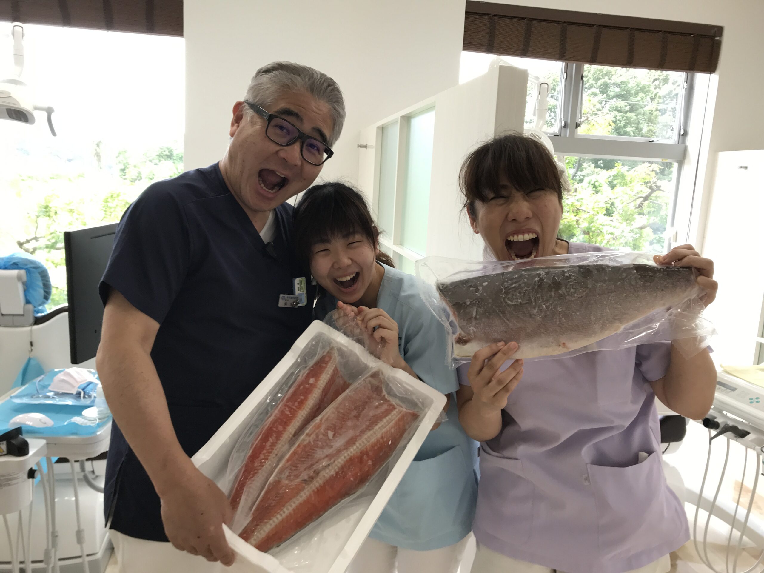 患者様から届いた秋鮭　柴垣歯科医院