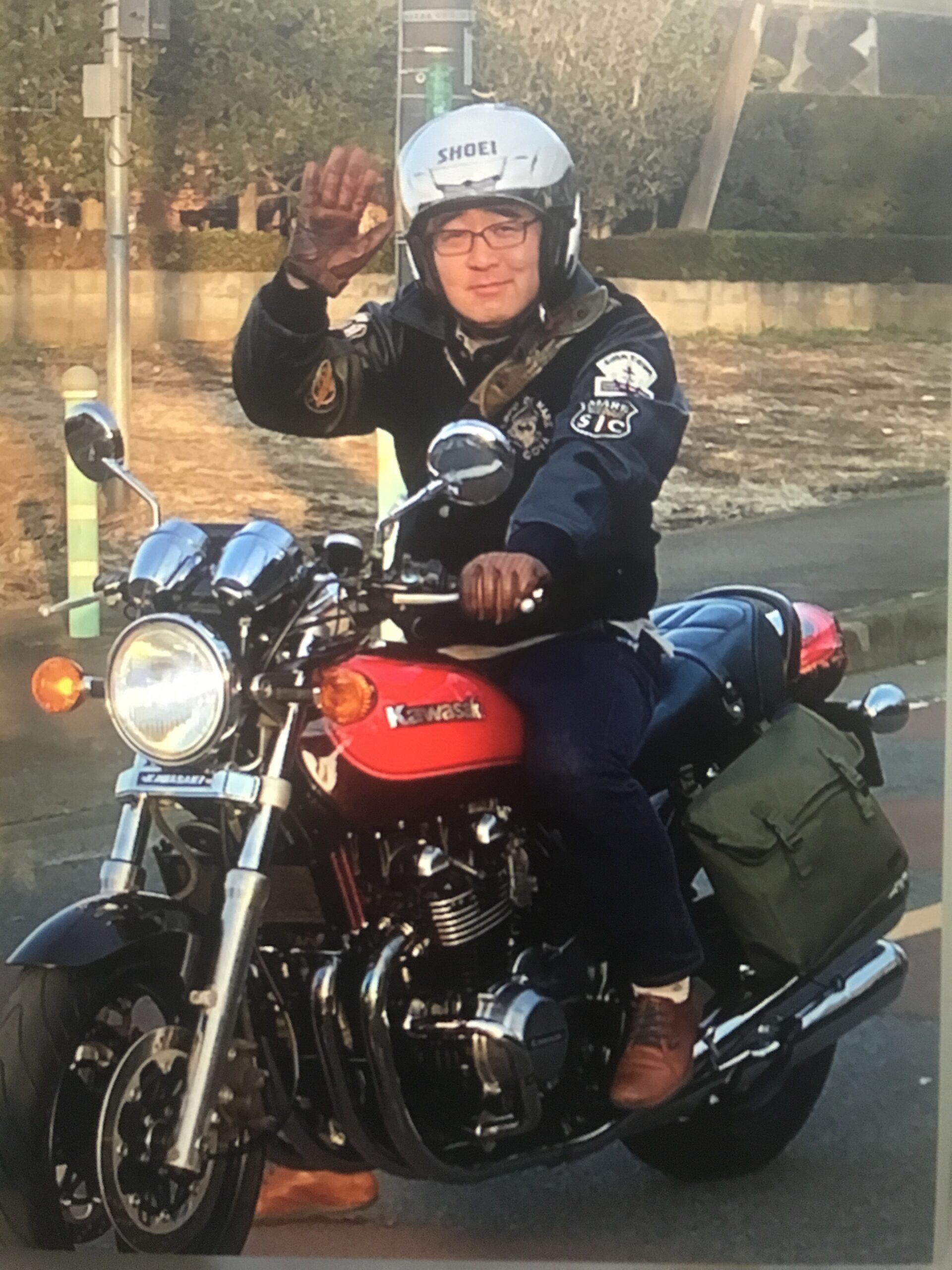 休診日の院長　バイクに乗ってお散歩　柴垣歯科医院