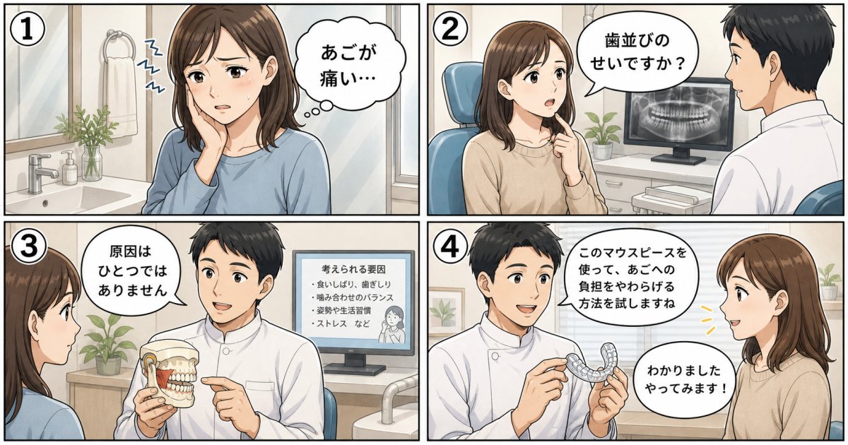 顎関節症と歯並びの関係は？あごの痛みや食いしばりの原因と治療法
