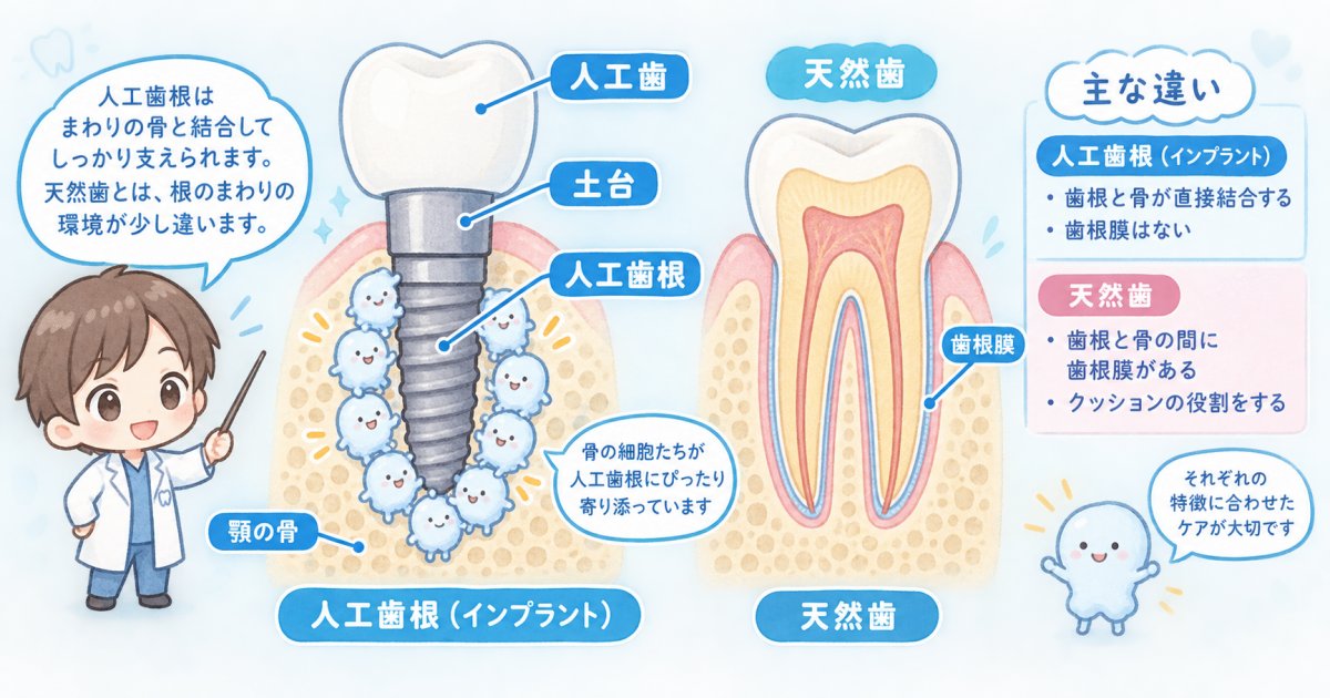人工歯根はどうやって顎の骨の中で人工歯を支える？